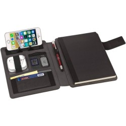 Carpeta portafolios carchivo venture din a5 con cuaderno y soporte smartphone color gris