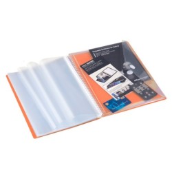 Carpeta carchivo archivex polipropileno canguro naranja escaparate con espiral 40 fundas cierre gomas din a4