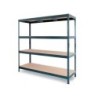 Estanteria metalica ar stocker 200x200x70 cm 4 estantes 450 kg por estante bandeja de madera sin tornillos