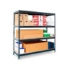 Estanteria metalica ar stocker 200x200x70 cm 4 estantes 450 kg por estante bandeja de madera sin tornillos