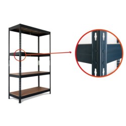 Estanteria metalica ar stocker 200x200x70 cm 4 estantes 450 kg por estante bandeja de madera sin tornillos