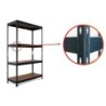 Estanteria metalica ar stocker 200x200x70 cm 4 estantes 450 kg por estante bandeja de madera sin tornillos