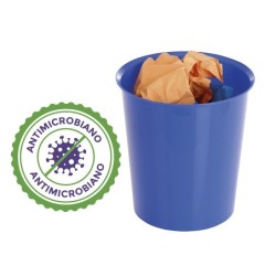 Papelera plastico archivo 2000 antimicrobiana sanitized plastico azul 18 litros 290x310 mm