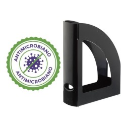 Revistero archivo 2000 antimicrobiano sanitized poliestireno lomo 80 mm negro 250x80x320 mm