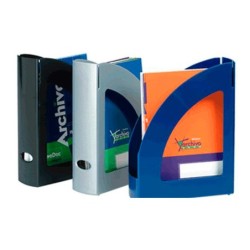 Revistero archivo 2000 antimicrobiano sanitized poliestireno lomo 80 mm azul 250x80x320 mm