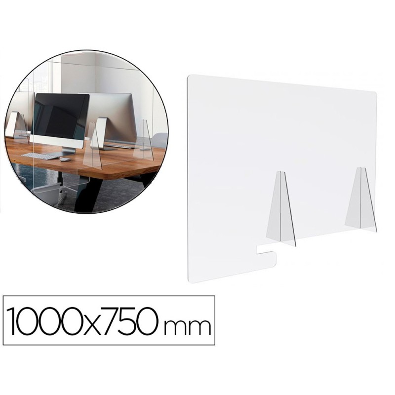 Pantalla de proteccion archivo 2000 sobremesa metacrilato transparente 1000x750 mm Pantalla de proteccion archivo 2000 sobremesa metacrilato transparente 1000x750 mm