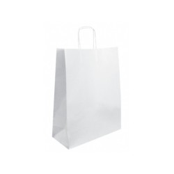 Bolsa kraft basika celulosa blanco 90 gr asa retorcida tamaño \l\ 320x140x400 mm