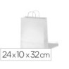 Bolsa kraft basika celulosa blanco 90 gr asa retorcida tamaño \s\ 240x100x320 mm
