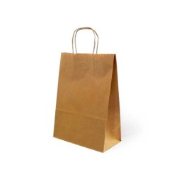 Bolsa kraft basika natural reciclado 90 gr asa retorcida tamaño \l\ 320x140x400 mm