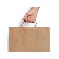 Bolsa kraft basika natural reciclado 90 gr asa retorcida tamaño \l\ 320x140x400 mm