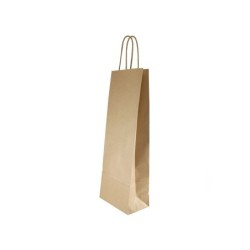 Bolsa kraft basika natural reciclado 90 gr asa retorcida tamaño \s\ 240x100x320 mm