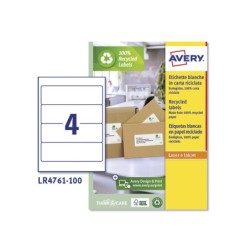 Etiqueta adhesiva avery papel blanco reciclado para archivador 192x61 mm laser pack de 400 etiquetas