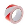 Cinta de señalizacion q-connect no adhesiva rojo y blanco 300 mt x 75 mm