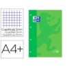 Recambio color 1 oxford din a4 80 hojas 90 gr cuadro 5 mm 4 taladros color verde manzana