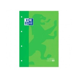 Recambio color 1 oxford din a4 80 hojas 90 gr cuadro 5 mm 4 taladros color verde manzana