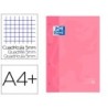 Recambio color 1 oxford din a4 80 hojas 90 gr cuadro 5 mm 4 taladros color rosa chicle