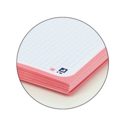 Recambio color 1 oxford din a4 80 hojas 90 gr cuadro 5 mm 4 taladros color rosa chicle
