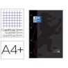 Recambio color 1 oxford din a4 80 hojas 90 gr cuadro 5 mm 4 taladros color negro