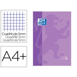 Recambio color 1 oxford din a4 80 hojas 90 gr cuadro 5 mm 4 taladros color malva