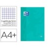 Recambio color 1 oxford din a4 80 hojas 90 gr cuadro 5 mm 4 taladros color ice mint