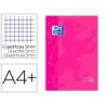 Recambio color 1 oxford din a4 80 hojas 90 gr cuadro 5 mm 4 taladros color fucsia