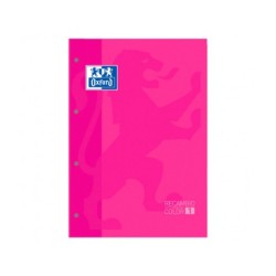 Recambio color 1 oxford din a4 80 hojas 90 gr cuadro 5 mm 4 taladros color fucsia