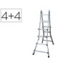 Escalera telescopica aluminio de 44 peldaños con tapa finalpvc antideslizante en131-4