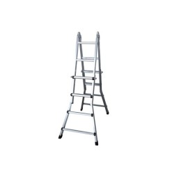 Escalera telescopica aluminio de 44 peldaños con tapa finalpvc antideslizante en131-4