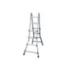 Escalera telescopica aluminio de 44 peldaños con tapa finalpvc antideslizante en131-4