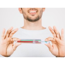 Boligrafo liderpapel 10 en 1 cuerpo transparente 10 colores 1 mm retractil