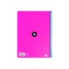Cuaderno espiral a4 antartik tapa dura 80h 90gr cuadro 4mm con margen color rosa fluor
