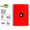 Cuaderno espiral a4 antartik tapa dura 80h 90gr cuadro 4mm con margen color rojo