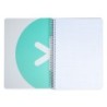 Cuaderno espiral a4 antartik tapa dura 80h 90gr cuadro 4mm con margen color menta