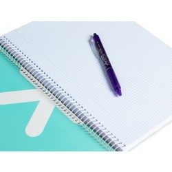 Cuaderno espiral a4 antartik tapa dura 80h 90gr cuadro 4mm con margen color menta