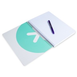 Cuaderno espiral a4 antartik tapa dura 80h 90gr cuadro 4mm con margen color menta