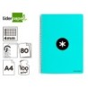 Cuaderno espiral a4 antartik tapa dura 80h 90gr cuadro 4mm con margen color menta