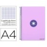 Cuaderno espiral a4 antartik tapa dura 80h 90gr cuadro 4mm con margen color lavanda