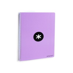 Cuaderno espiral a4 antartik tapa dura 80h 90gr cuadro 4mm con margen color lavanda