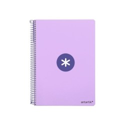 Cuaderno espiral a4 antartik tapa dura 80h 90gr cuadro 4mm con margen color lavanda