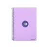 Cuaderno espiral a4 antartik tapa dura 80h 90gr cuadro 4mm con margen color lavanda