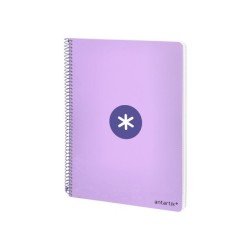 Cuaderno espiral a4 antartik tapa dura 80h 90gr cuadro 4mm con margen color lavanda