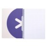 Cuaderno espiral a4 antartik tapa dura 80h 90gr cuadro 4mm con margen color lavanda