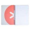 Cuaderno espiral a4 antartik tapa dura 80h 90gr cuadro 4mm con margen color coral