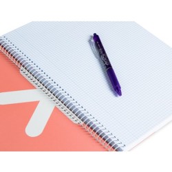 Cuaderno espiral a4 antartik tapa dura 80h 90gr cuadro 4mm con margen color coral