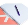 Cuaderno espiral a4 antartik tapa dura 80h 90gr cuadro 4mm con margen color coral