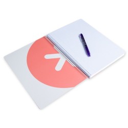Cuaderno espiral a4 antartik tapa dura 80h 90gr cuadro 4mm con margen color coral