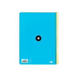 Cuaderno espiral a4 antartik tapa dura 80h 90gr cuadro 4mm con margen color azul