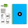 Cuaderno espiral a4 antartik tapa dura 80h 90gr cuadro 4mm con margen color azul
