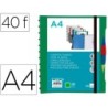 Carpeta liderpapel a4 con 40 fundas intercambiables 5 sep sobre y gomilla portada y lomo personalizable verde