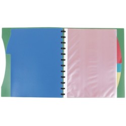 Carpeta liderpapel a4 con 40 fundas intercambiables 5 sep sobre y gomilla portada y lomo personalizable verde